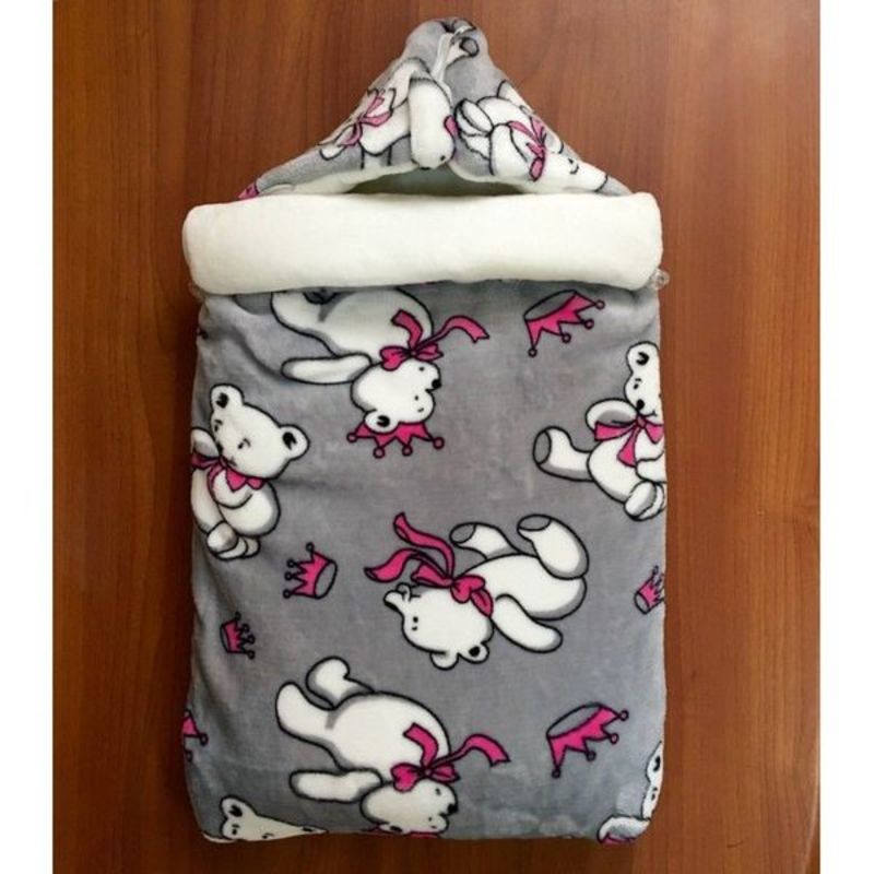 Конверт на выписку "Мишка Серебро" двойной синтепон, иск. мех/well-soft, молния серебро