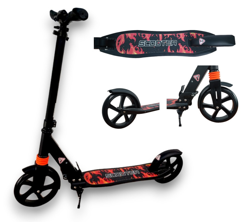 Самокат 2-х колесный Х PU 200 мм (Black/черный)