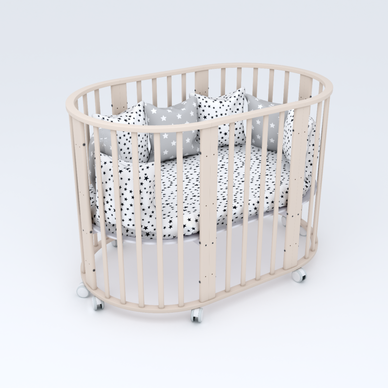 Кроватка МИШКА 7 в 1 (Бежевый)