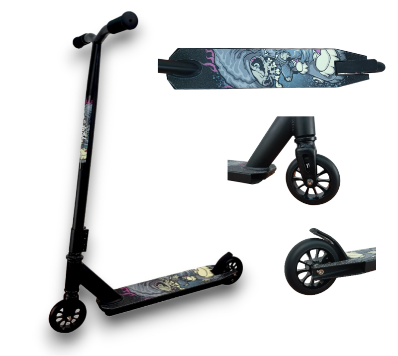 Самокат 2-х колесный трюковый Х PU-AL (Black/черный)