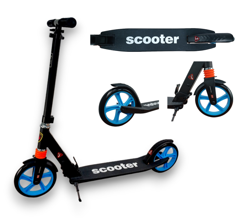 Самокат 2-х колесный Х PU 200 мм (Black/черный)