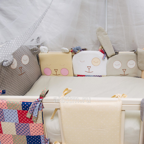 Комплект в кроватку 16 предм. "Степашка"  (борт состоит из 10 подушек) (Серый)