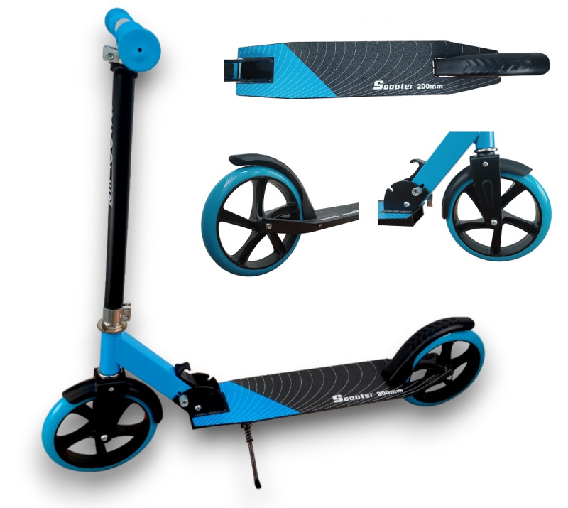 Самокат 2-х колесный PU 200 мм (Blue/синий)