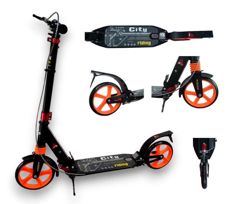 Самокат 2-х колесный Х PU 200 мм (Black/черный)