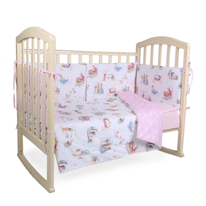 Комплект в кроватку 6-ти предм."Smile" (борт из 6 подушек), хлопок 100% (Принцессы арт.2016/3)