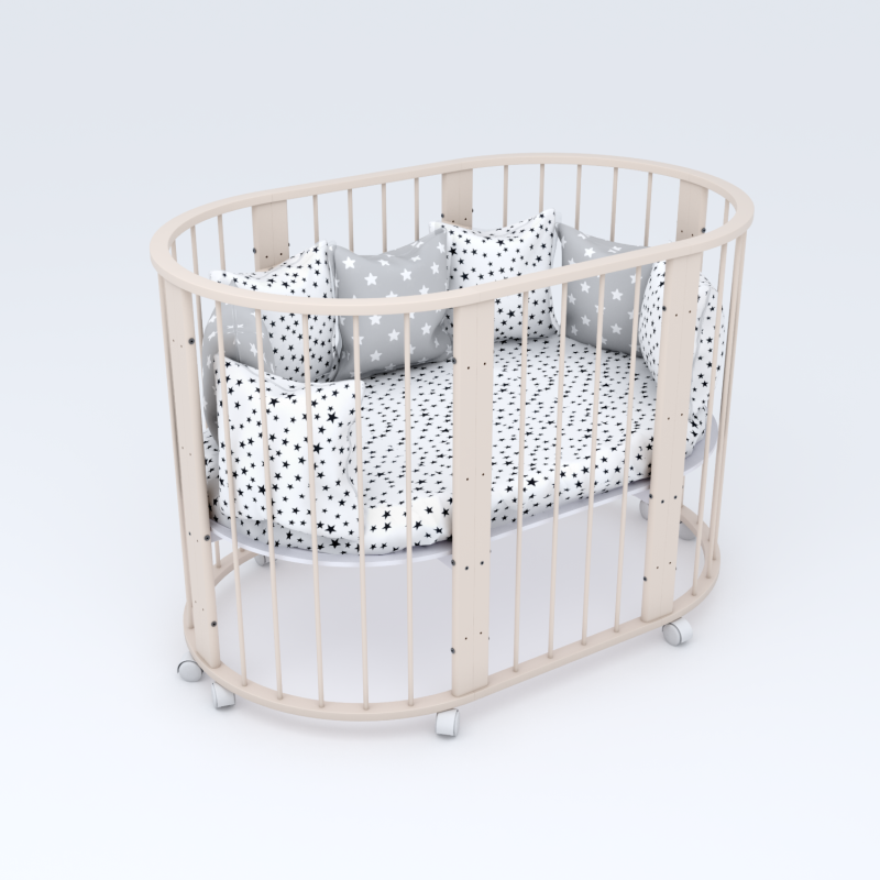 Кроватка ЗАЙКА 8 в 1 (Бежевый)