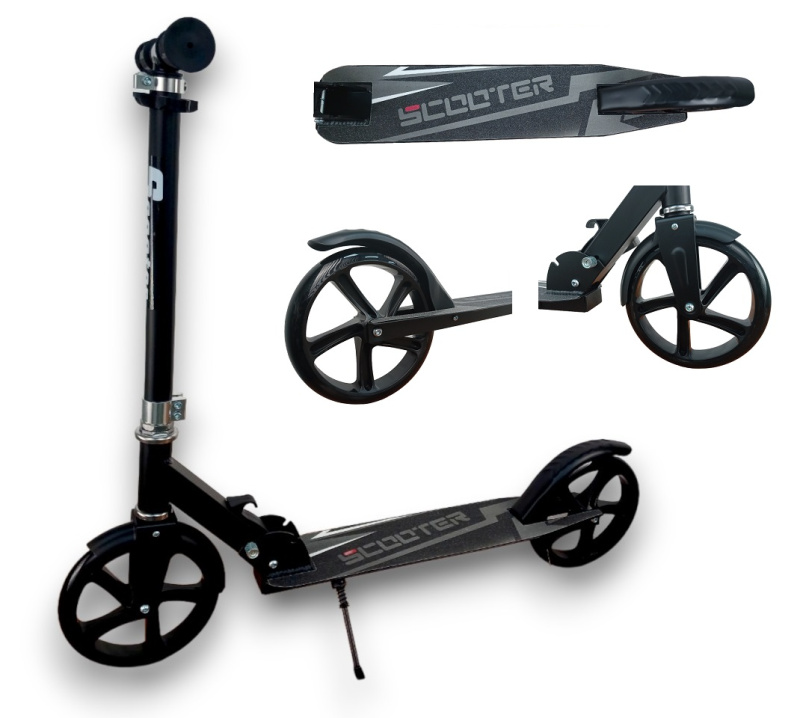 Самокат 2-х колесный PU 200 мм (Black/черный)