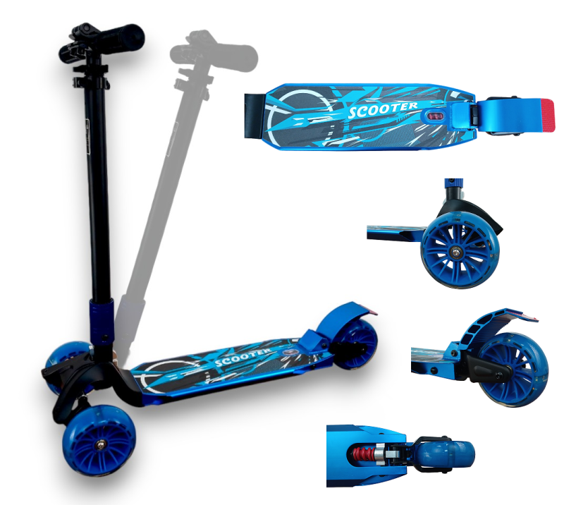 Самокат 3-х колесный (Blue/голубой)