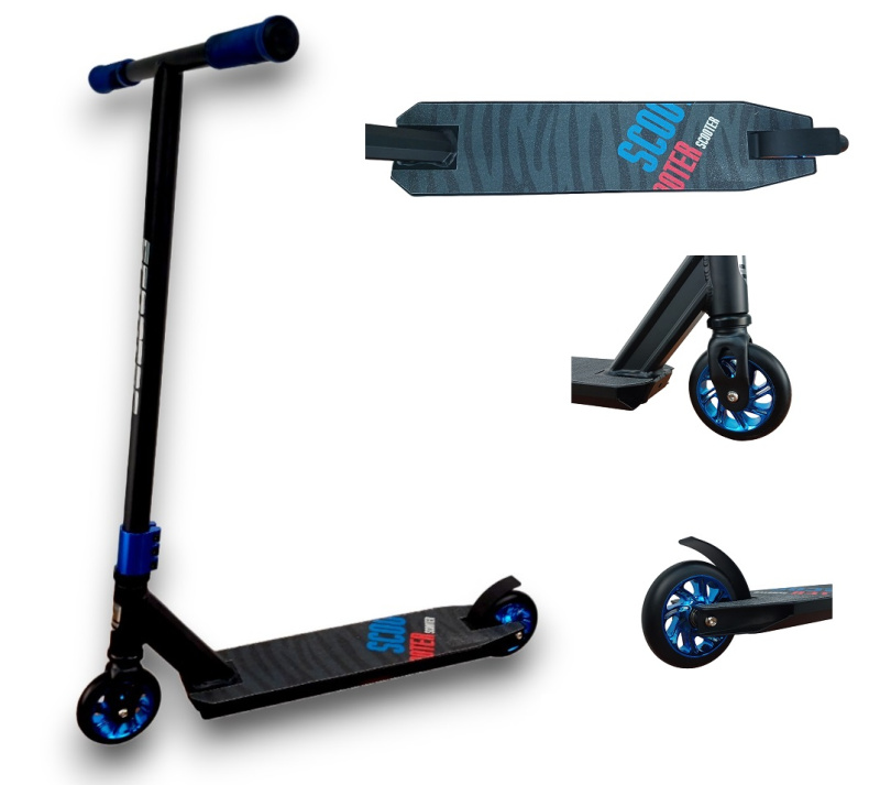 Самокат 2-х колесный трюковый PU-AL (Blue/синий)