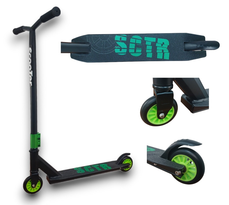 Самокат 2-х колесный трюковый PU-PL (Green/зеленый)