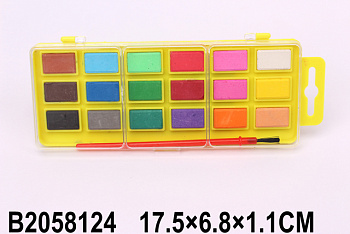 Краски акварельные сухие 18 цв. с кисточкой