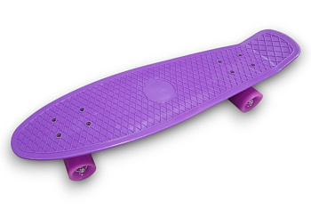 Скейт PU без света пластмасса, пакет фиолетовый 25"- 64 см