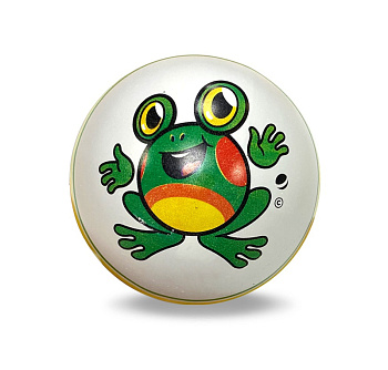 Мяч резиновый d100мм  Лягушонок (желто-зеленые полосы)